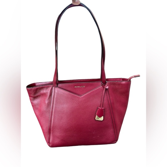 Michael Kors Burgundy Large Leather Tote - Picture 1 of 16